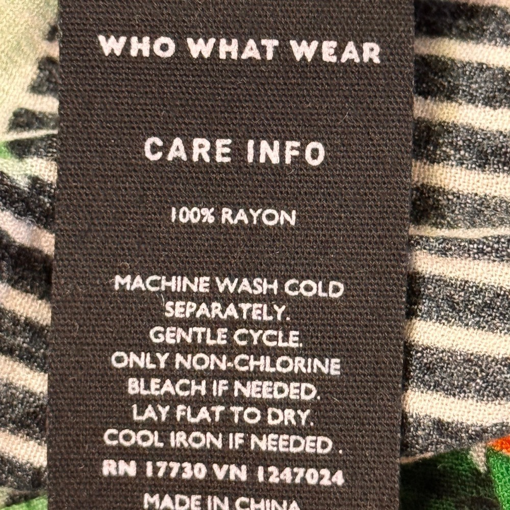 NWT Who What Wear Multicolor Striped Floral Short Sleeve Wrap Dress Size Medium - Picture 4 of 5